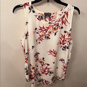 Max Studio Red and Blue Floral Blouse